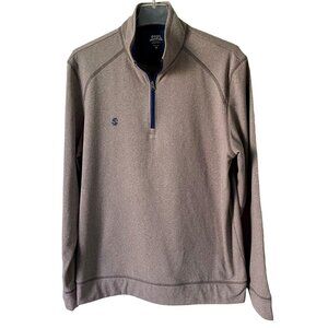 IZOD Quarter Zip Gray Long Sleeve Top Men's Medium NEW